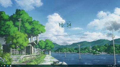 唯美蓝天白云河流无限循环