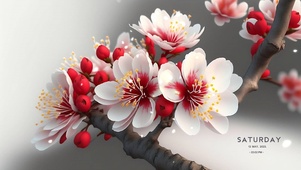 桃花盛放