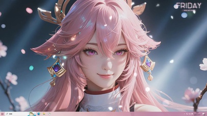 樱花树下可爱的粉发少女