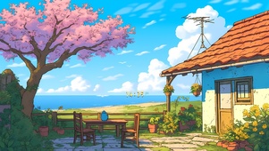 门前樱花树