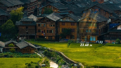 4K唯美乡村田野苗寨