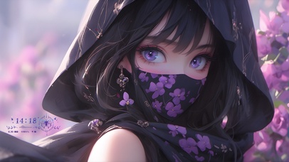 唯美古风蒙面少女