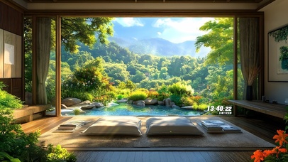 治愈房间后院小池