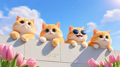 猫在墙上很想你