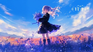 初秋花束女孩