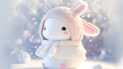 可爱粉色嘟嘟兔兔