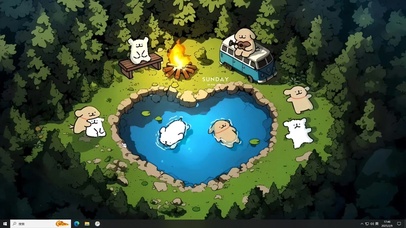 线条小狗开party