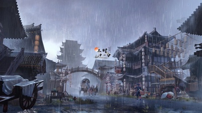 4k 治愈雨天古风小镇