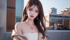 4K小清新长发少女