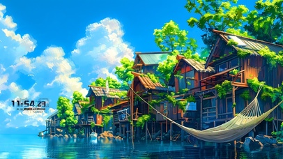 4K治愈海边小屋