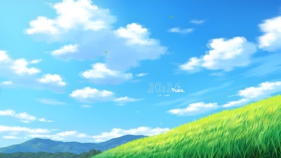 唯美治愈蓝天白云绿草