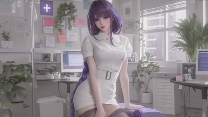 可爱治愈护士装女孩