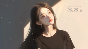 光影中的她