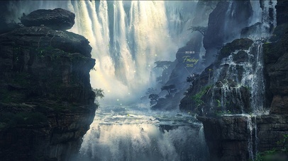 4k 高山雄伟伟瀑布