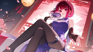 有马加奈-黑丝旗袍