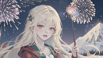 4k幻境星空烟花