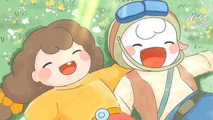 治愈清新草地开心玩耍