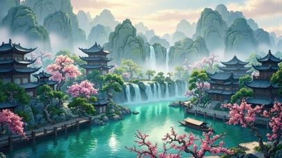 梦幻古风桃花源