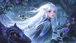 山海经异兽与精灵少女