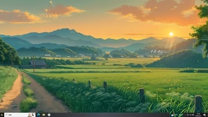 晚霞草原小路