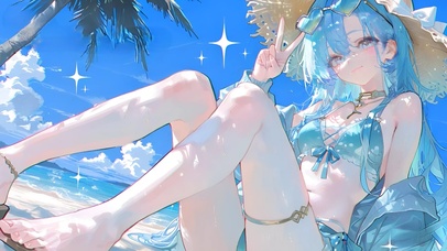 37-海边泳装少女