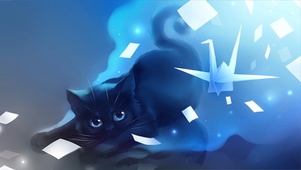 猫与千纸鹤
