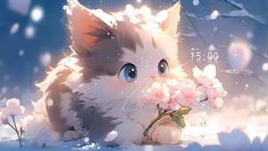 雪景猫咪