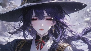 暴风雪中的少女