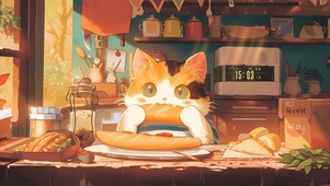 可爱贪吃猫