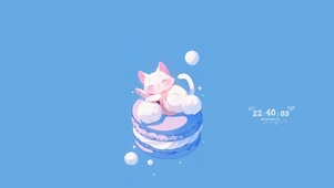 可爱马卡龙小猫