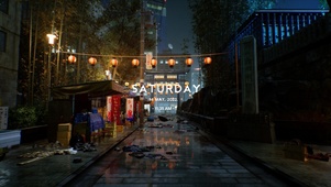 夜晚杂乱的小吃街道