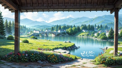 4K唯美治愈夏日村庄河流