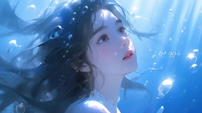 4K唯美清纯水下少女