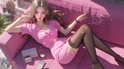 她的眼神深远，能看穿时间的河流