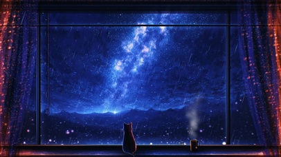 猫·咖啡·雨夜