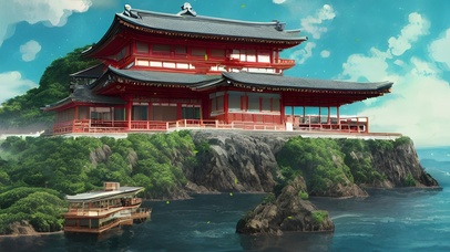 海边的日式建筑