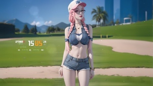 阳光粉发少女