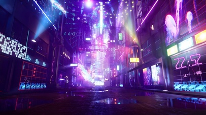 4K赛博朋克都市街道