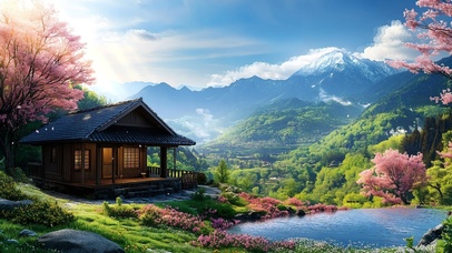 护眼山上樱花小屋