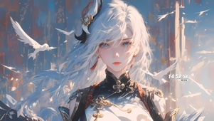 可爱白发少女