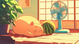 吃瓜元气小猫