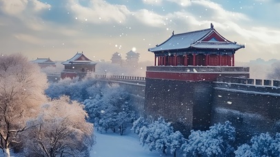 宫墙瑞雪图
