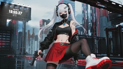 無法賽博城の女獵人