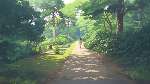 林间小道少女