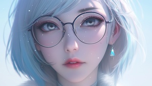 4K唯美眼镜少女