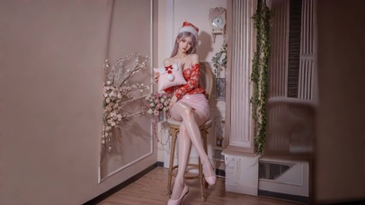 圣诞白丝美女