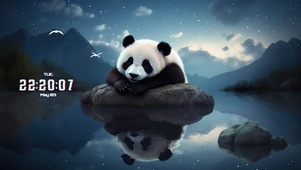 星空下的熊猫宝宝