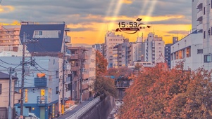 唯美治愈黄昏日系城市