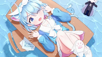 可爱泳池喵喵女