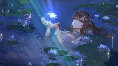 唯美治愈荷塘美女